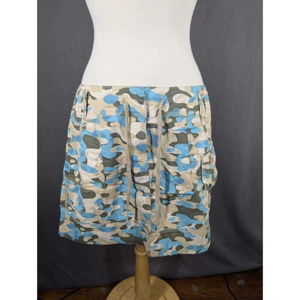 Metrostyle Skirt Size 12 Blue Green Camouflage Cargo Y2K Vintage